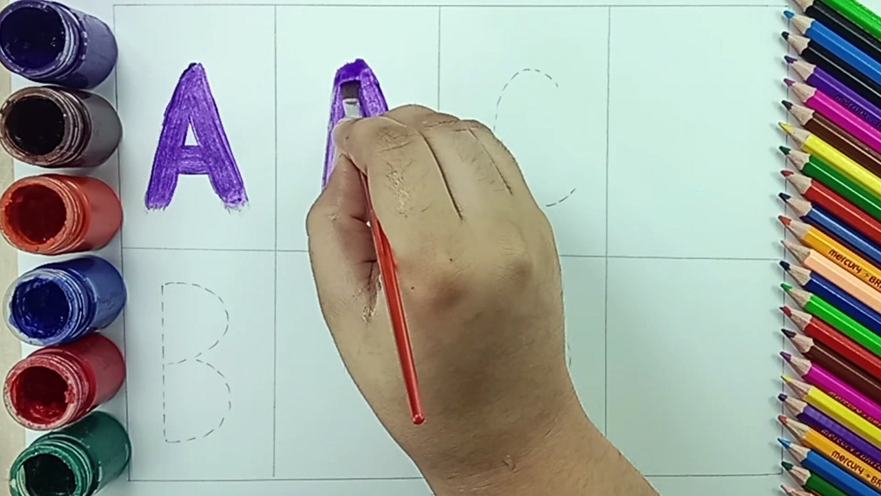 HOW TO LEARN AND WRITE ALPHABETS /ABC  /LETTERS /A FOR APPLE /B FOR BOLL /C FOR CAT STARS SCHOOLING