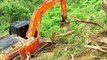 Hitachi 210 MF Excavator Clears Oil Palm Land in Mountain Plantation