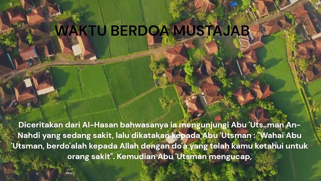 WAKTU BERDOA MUSTAJAB