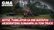 Kotse, tumilapon sa ere matapos aksidenteng sumampa sa tow truck | GMA News Feed