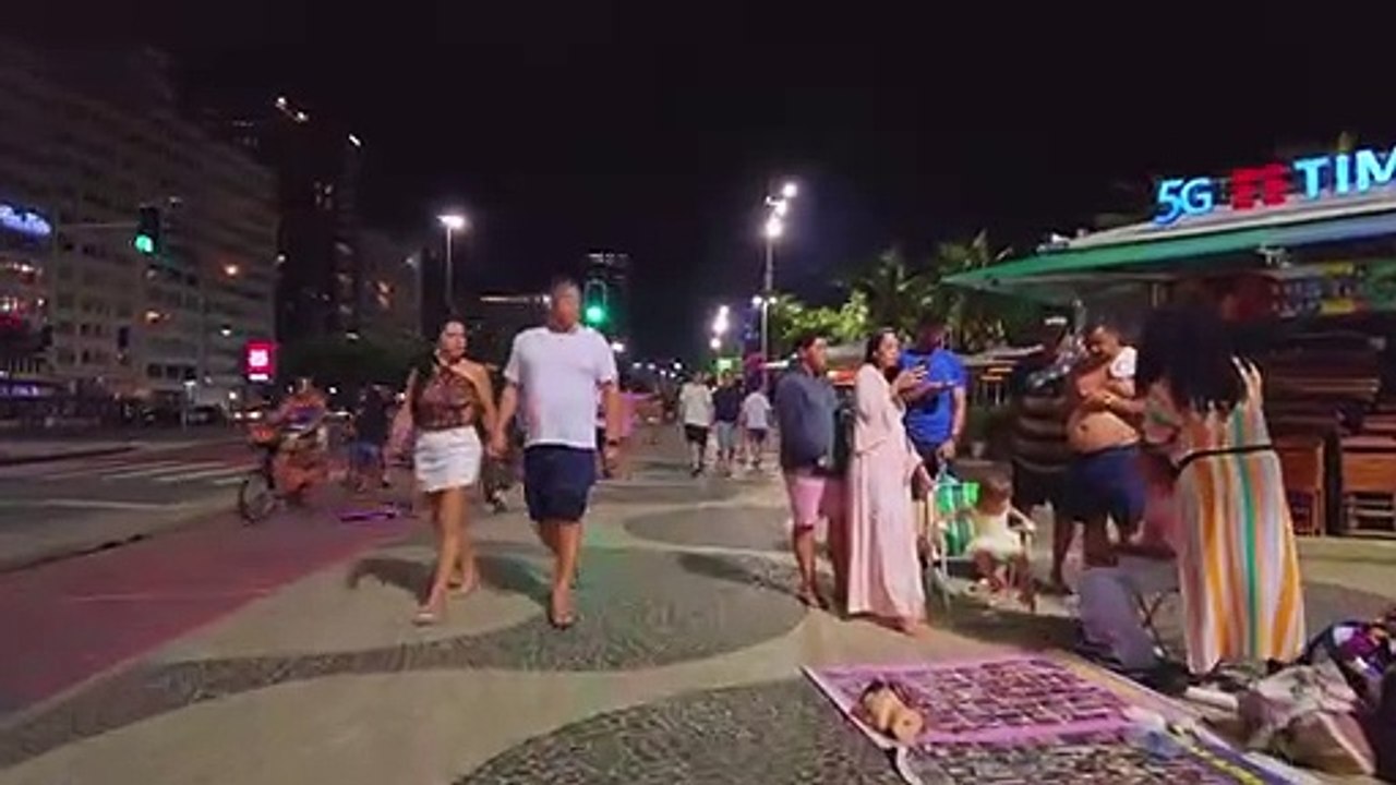 Copacabana Boardwalk at Night   Rio de Janeiro, Brasil   4K  2025