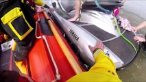 Trapped dog walker rescued by passerby on a jet-ski