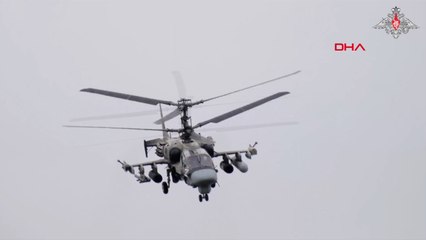 Rusya'ya ait saldırı helikopterleri Ukrayna mevzilerini vurdu