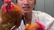 Influencer Bretman Rock introduces all his 40+ pet chickens wearing their new colorful chicken charm bracelets