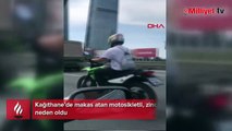Makas atan motosikletli, zincirleme kazaya neden oldu