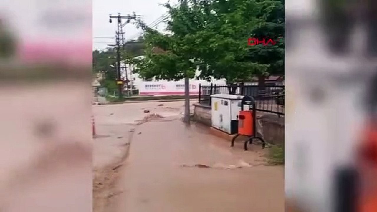 Averse à Eskipazar; Rues et rues remplies d'eau