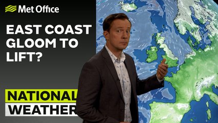 Met Office Afternoon Weather Forecast 01/06/2023 - East Coast Gloom to Lift?