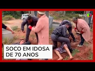 Policiais agridem idosa e homem rendido no interior de SP