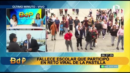 Abogado confirma fallecimiento de escolar que tomó pastillas durante reto viral en su colegio