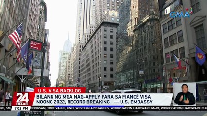 Bilang ng mga nag-apply para sa "fiancé visa" noong 2022, record breaking — U.S. Embassy | 24 Oras
