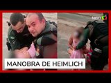 Policiais salvam criança que se engasgou com bombom no Ceará