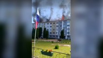 Buildings in Russian town burn after ‘massive shelling’