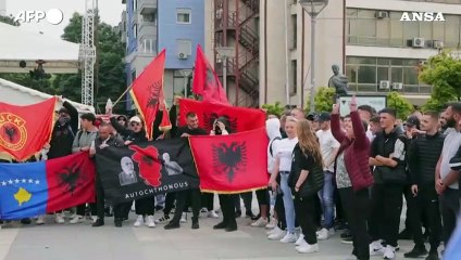 Kosovo, manifestazione nella parte albanese di Mitrovica