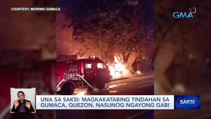 Una sa Saksi: Magkakatabing tindahan sa Gumaca, Quezon, nasunog ngayong gabi | Saksi