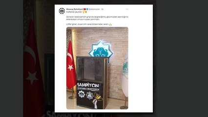 Şakaysa komik, gerçekse daha komik! Aksaray Belediyesi'nden akla hayale sığmayacak paylaşım: Kupamız çalınmıştır