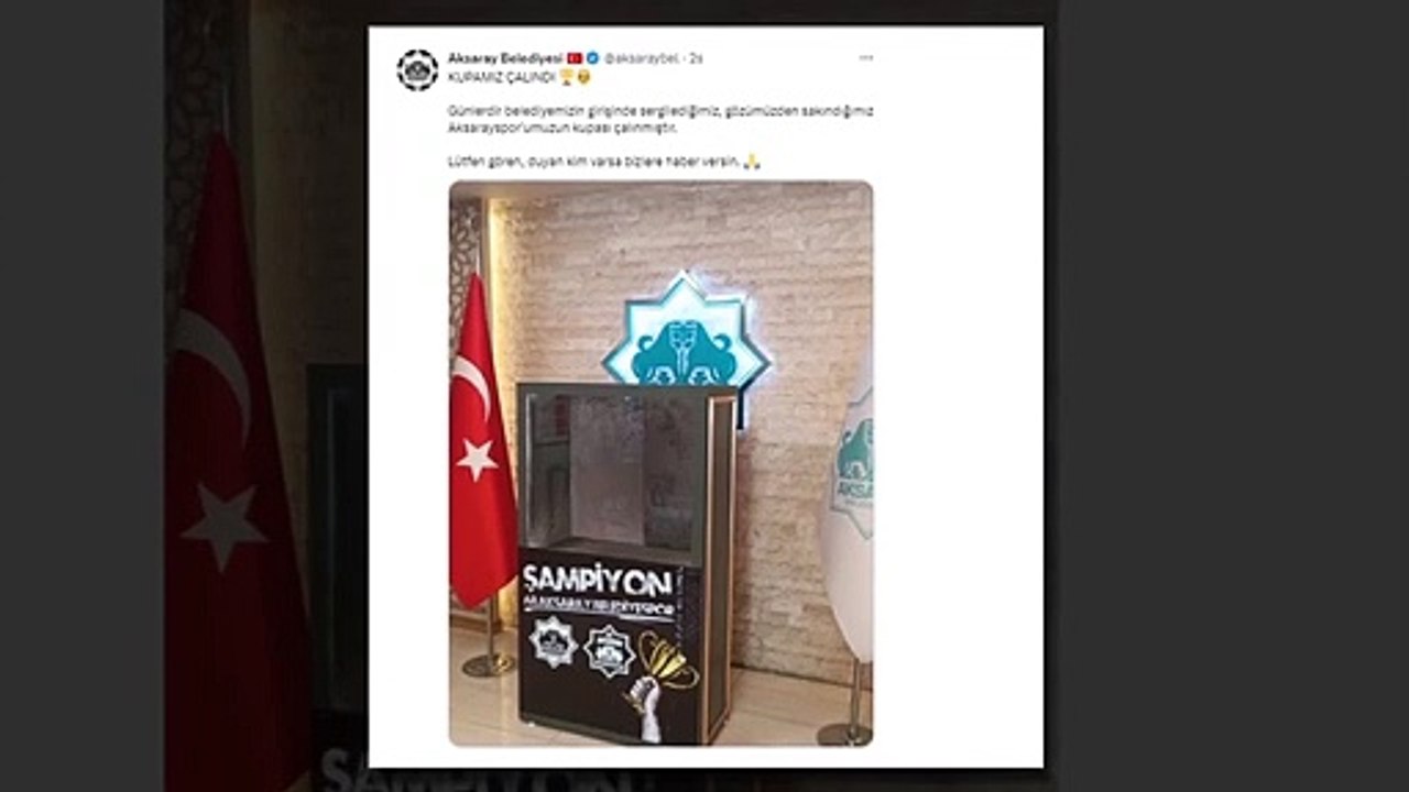 C'est drôle si c'est une blague, encore plus drôle si c'est réel ! Partage inimaginable de la municipalité d'Aksaray： Notre trophée a été volé