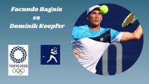 Facundo Bagnis (ARG) vs. Dominik Koepfer (ALE) / Tenis masculino / Tokio 2020