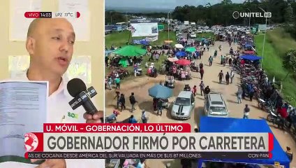 Download Video: Camacho firma documento que da prioridad a la construcción de tramo carretero en Yapacaní