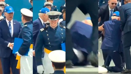 El tropezón de Biden en el acto de graduación de la Fuerza Aérea de EEUU