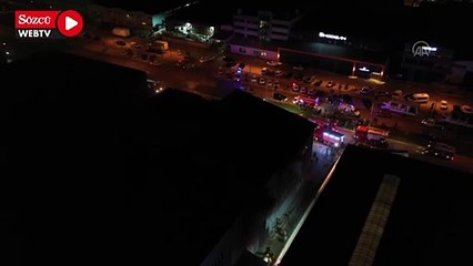 Kauçuk fabrikasında çıkan yangına müdahale ediliyor