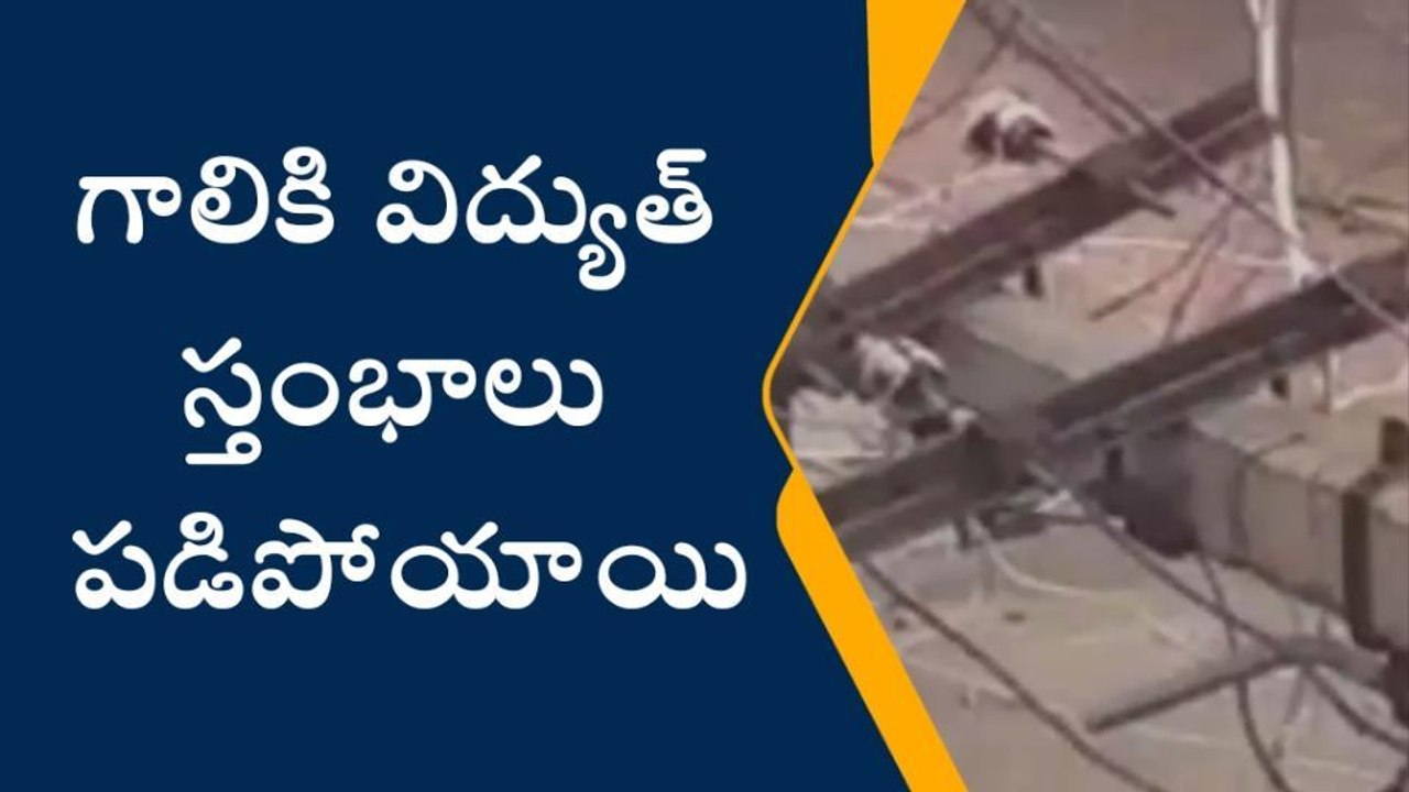 కర్నూలు జిల్లా: అర్ధరాత్రి గాలివాన బీభత్సం... నేలకొరిగిన విద్యుత్ స్తంభాలు