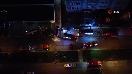 Bursa'da kauçuk fabrikasındaki yangın böyle görüntülendi