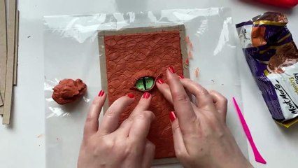 DIY Notepad Decor Idea | Notebook Cover | 3d dragon eye made of modelling clay