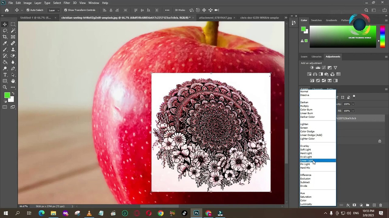 How to Use Blending Modes Photoshop Beginner Class 10  #OnlineTrainingsWorld