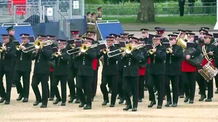 Troops rehearse for the final time ahead of King Charles III's birthday parade