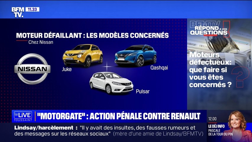 Défaillance de moteurs Renault, Dacia et Nissan: que faire si on est  concernés par le "motorgate"? BFMTV répond à vos questions - Vidéo  Dailymotion
