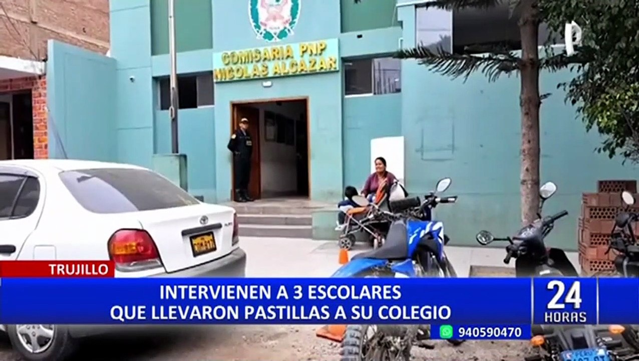 Trujillo: intervienen a escolares que llevaron a colegio bala y pastillas