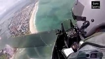 F-16 Over the Shoulder Cockpit View - Airshow over South Beach Miami - Cockpit Audio