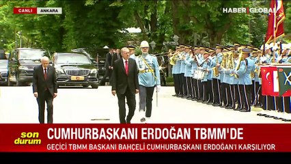 Cumhurbaşkanı Erdoğan TBMM'de böyle karşılandı