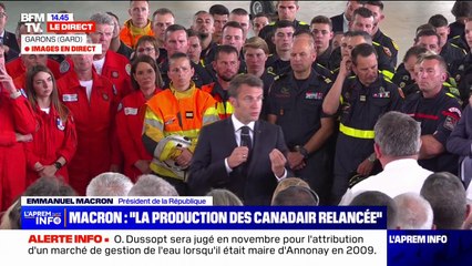 Emmanuel Macron sur la lutte contre les feux de forêts: "On a relancé la filière des Canadair"