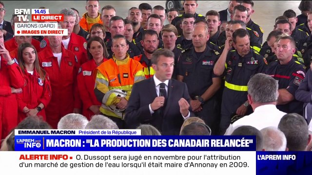 Emmanuel Macron sur la lutte contre les feux de forêts: On a relancé la filière des Canadair