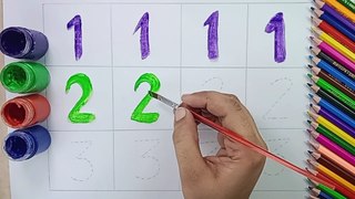 HOW TO LEARN AND WRITE COUNTING 123 /NUMBERS /123SONGS /COLOURS NAME /STARS SCHOOLING