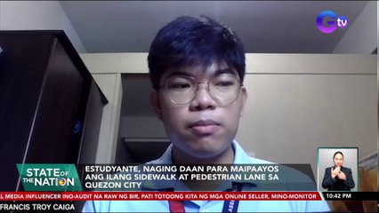 Download Video: Estudyante, naging daan para maipaayos ang ilang sidewalk at pedestrian lane sa Quezon City | SONA