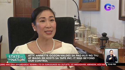 Atty. Annette Gozon-Valdes sa pag-alis ng TVJ at ibang EB hosts sa Tape Inc: It was beyond our control | SONA