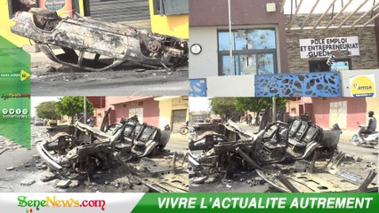 Un bâtiment et des voitures brûlés à Wakhinane Nimzatt, les dégâts sont lourds