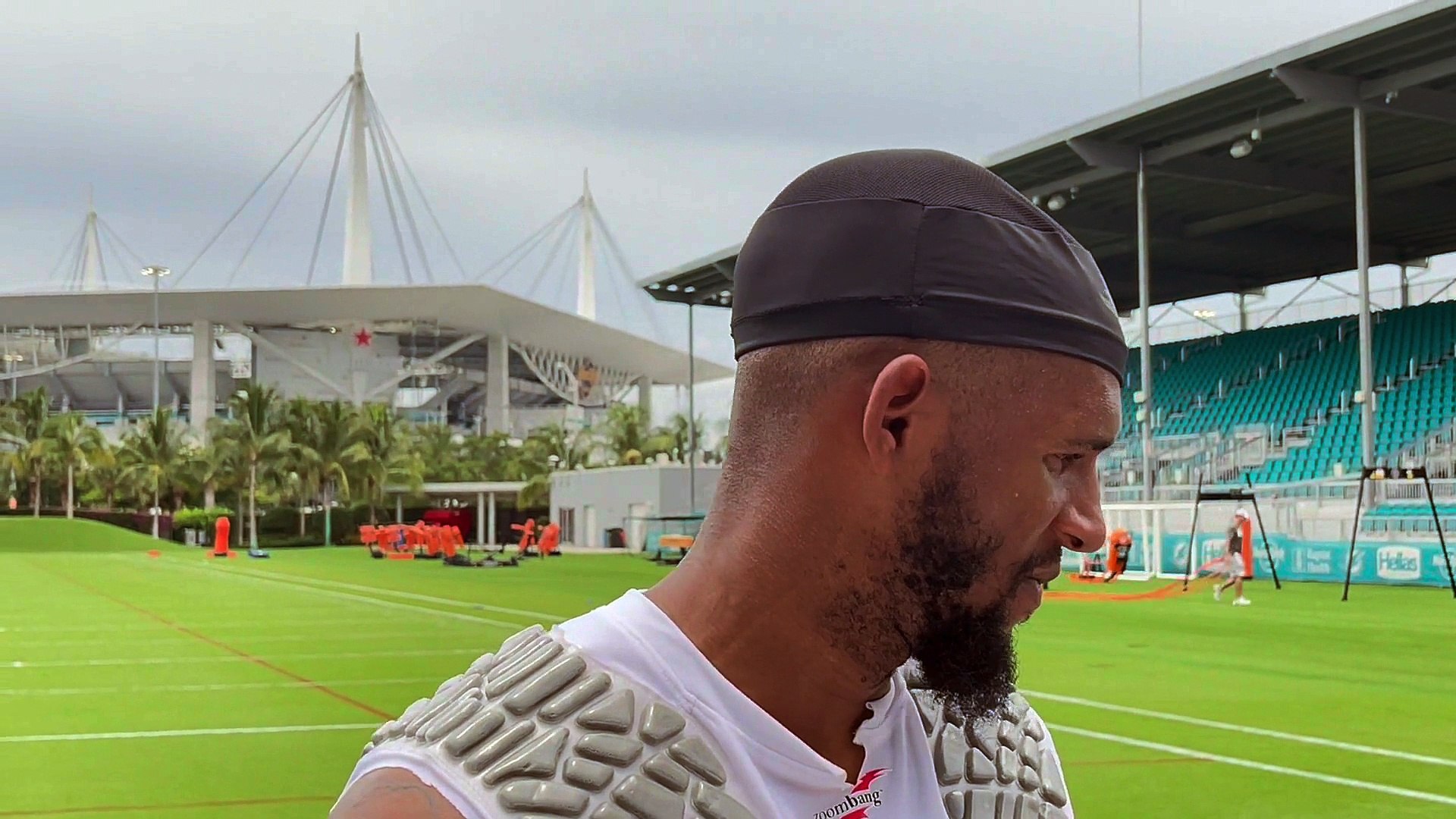 DAVIE, FL - JUNE 01: Miami Dolphins wide receiver Cedrick Wilson Jr. (11)  talks to the media