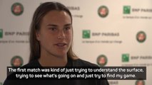 Sabalenka feels her game is improving after every match
