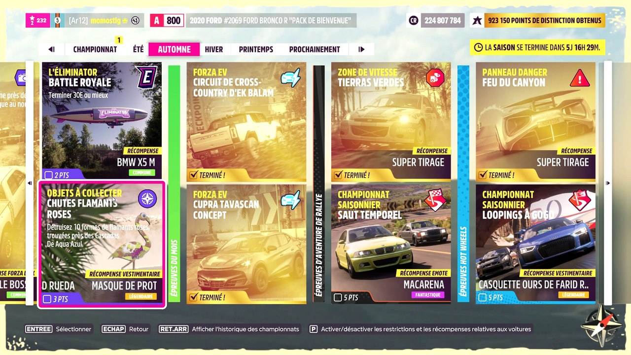 Forza Horizon 5 object à collecter chutes flamants roses