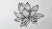 How to draw a flower easy step by step for beginners || Lotus flower drawing