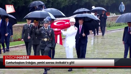 Cumhurbaşkanı Erdoğan, yemini sonrası Anıtkabir’e gitti