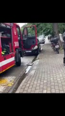 Demirlerin arasına sıkışmış numarası yapıp herkesi seferber ettikten sonra bir anda rolden çıkan köpek 