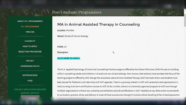 Tiss new courses information