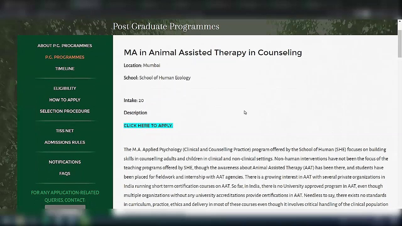 Tiss new courses information