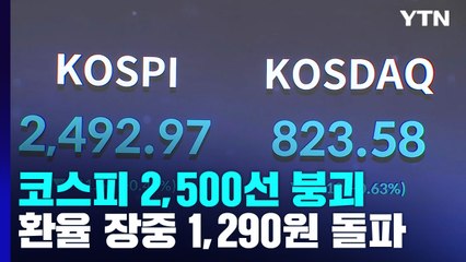 코스피, 2,500선 아래로...환율 한때 1,290원 돌파 / YTN