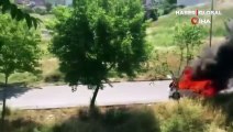 Avcılar’da otomobil alev topuna döndü: Kadın sürücü son anda kurtuldu