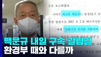 '산업부 블랙리스트' 백운규 내일 구속 갈림길...3년 전 환경부 때와 다를까 / YTN